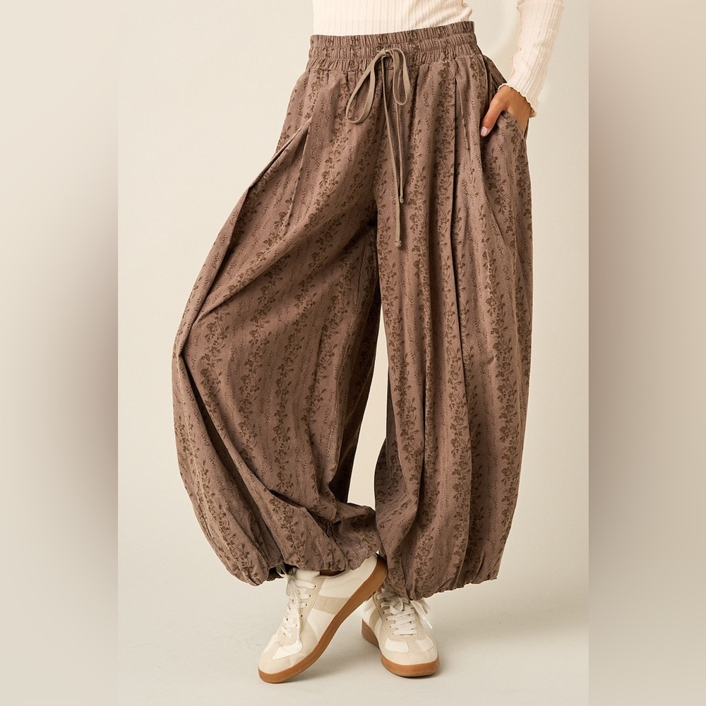 Mittoshop Taupe Floral Ballon Pant